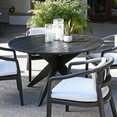 Classic Home Alameda 53" Outdoor Round Dining Table Black Model 51005875
