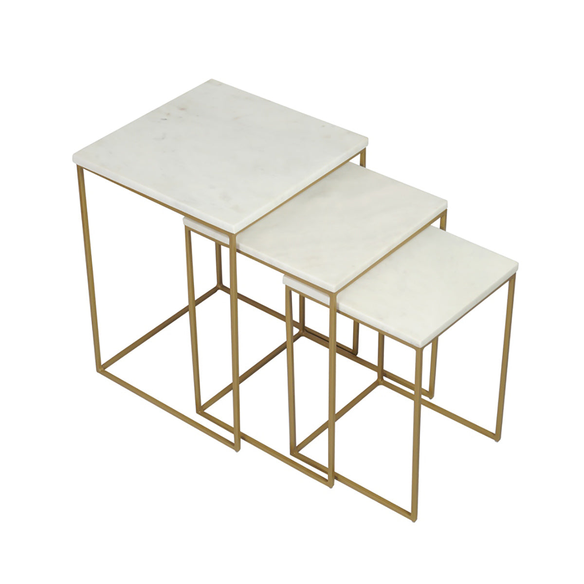 Classic Home Mateo Accent Tables Set Of 3 White Marble Model 51011474