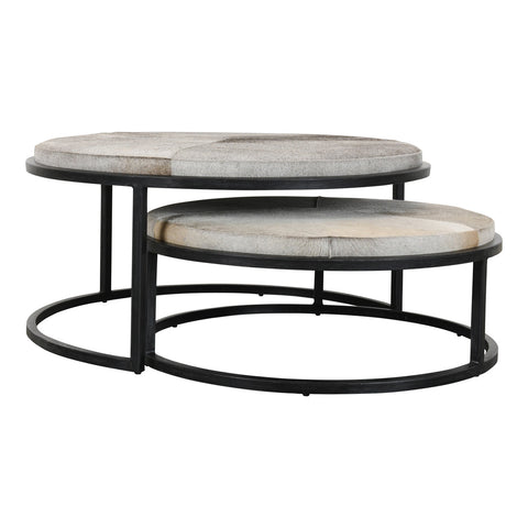 Classic Home Hayword Nesting Coffee Tables Set Of 2 Gray Hide Model 51011686