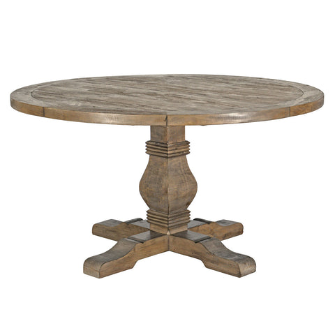 Classic Home Caleb Round Dining Table Distressed Brown Model 51030183