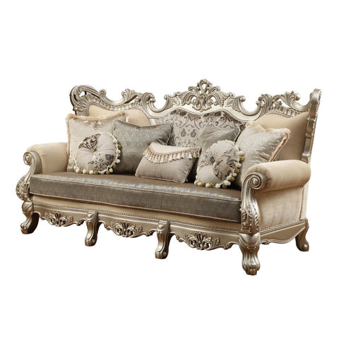 ACME Ranita Fabric & Champagne Finish Ranita Sofa Model 51040