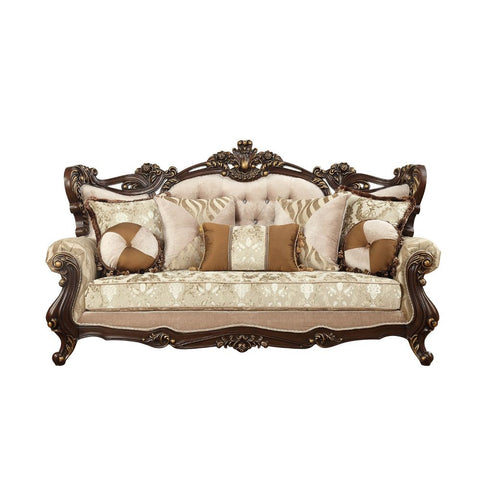 ACME Shalisa Fabric & Walnut Finish Shalisa Sofa Model 51050