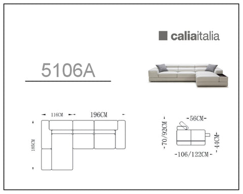 Divani Casa Pella Mini Modern Black Leather Left Facing Sectional Sofa Model VGCA5106A-BLK