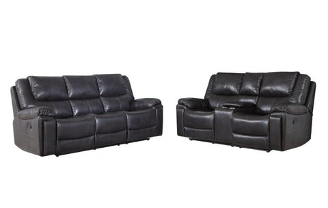 2 Pc Caviani Top Grain Leather Sofa Set Model:  5108-BROWN-2PC