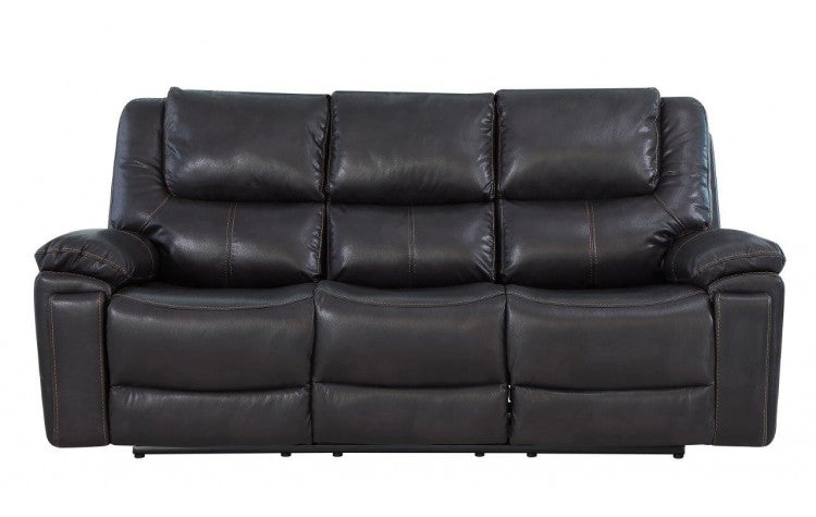5108 Brown Leather-Aire Manual Reclining SofaModel:  5108-BROWN-S