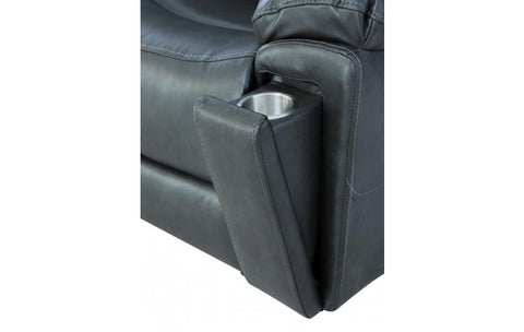 2 Pc Caviani Top Grain Leather Sofa Set Model:  5108-GREY-2PC