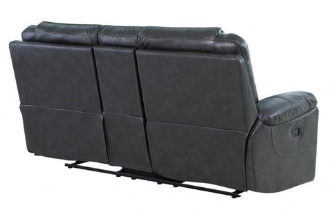 2 Pc Caviani Top Grain Leather Sofa Set Model:  5108-GREY-2PC