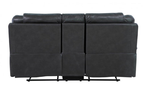 2 Pc Caviani Top Grain Leather Sofa Set Model:  5108-GREY-2PC