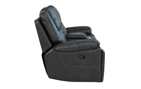 2 Pc Caviani Top Grain Leather Sofa Set Model:  5108-GREY-2PC