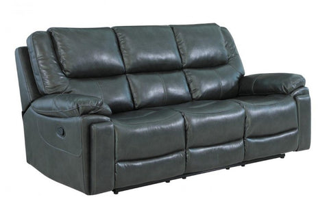 2 Pc Caviani Top Grain Leather Sofa Set Model:  5108-GREY-2PC