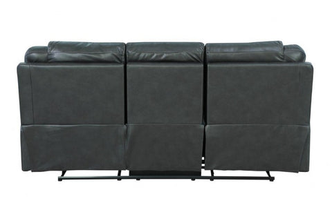 2 Pc Caviani Top Grain Leather Sofa Set Model:  5108-GREY-2PC
