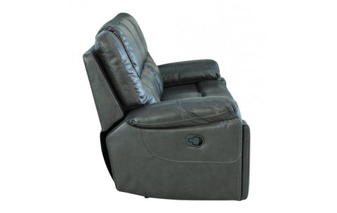 2 Pc Caviani Top Grain Leather Sofa Set Model:  5108-GREY-2PC