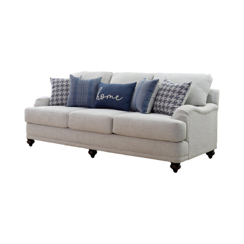 Coaster Glenn Recessed Arms Sofa Light Grey Model 511091