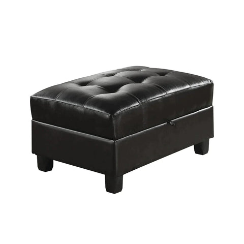 Kiva Black Bonded Leather Match Ottoman Model 51197 By ACME Furniture