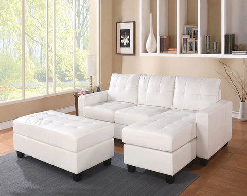 Lyssa White Bonded Leather Match Sectional Sofa Model 51210 By ACME Furniture