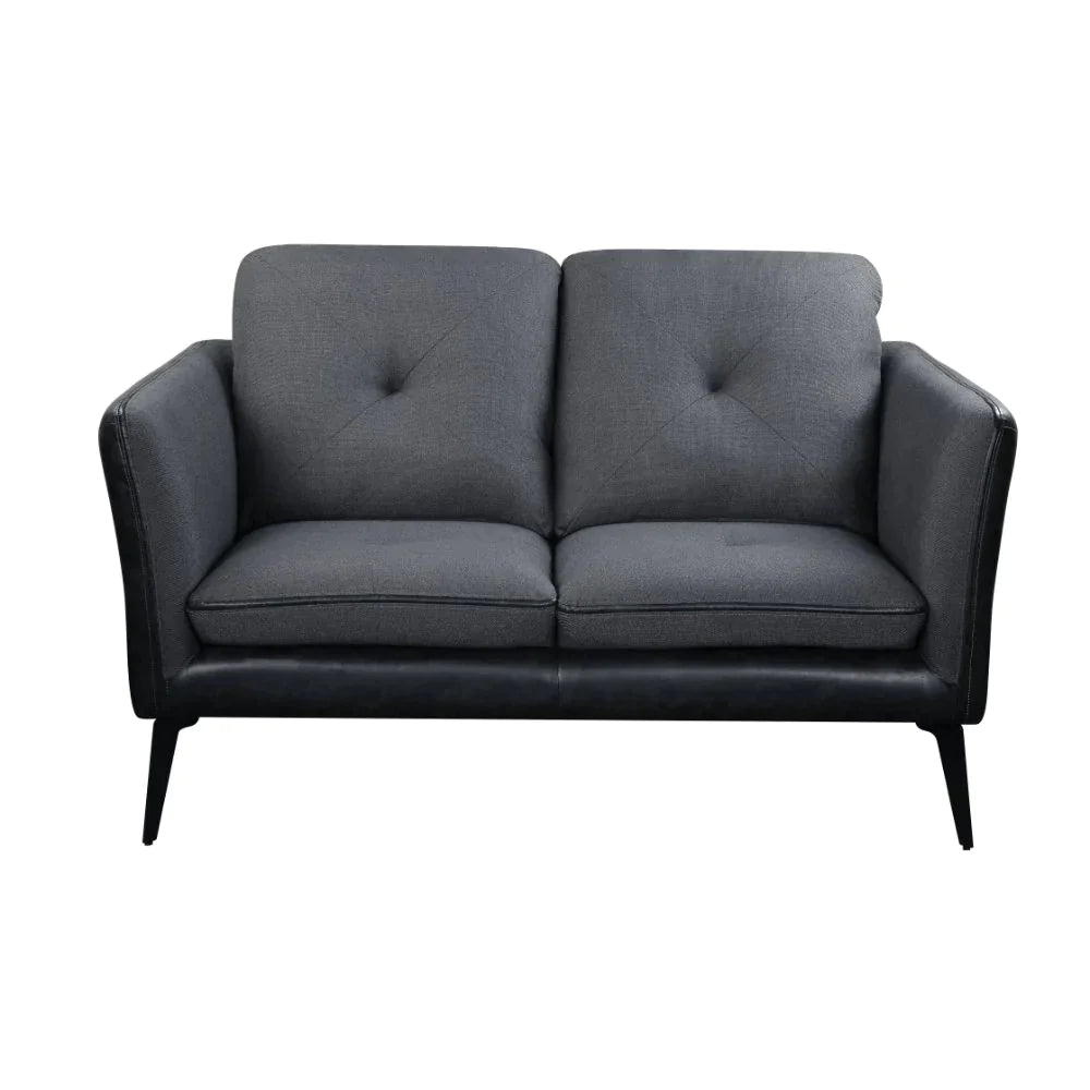 Harun Gray Fabric & PU Loveseat Model 51491 By ACME Furniture