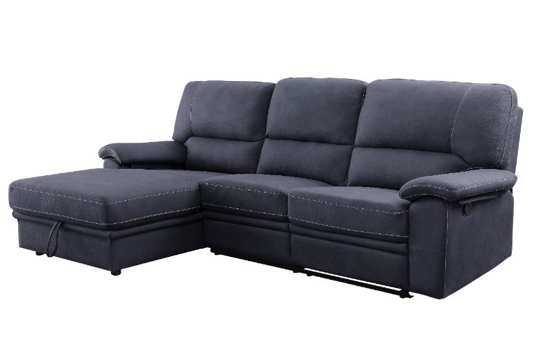 ACME Trifora Dark Gray Fabric Trifora Sectional Sofa Model 51605