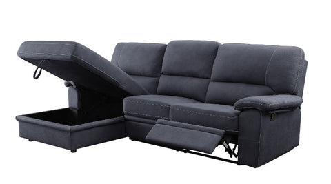 ACME Trifora Dark Gray Fabric Trifora Sectional Sofa Model 51605