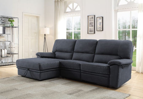 ACME Trifora Dark Gray Fabric Trifora Sectional Sofa Model 51605