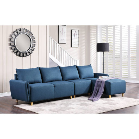 ACME Marcin Blue Fabric Marcin Sectional Sofa Model 51820