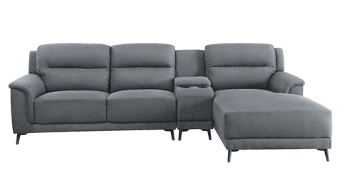 ACME Walcher Gray Linen Walcher Sectional Sofa Model 51900