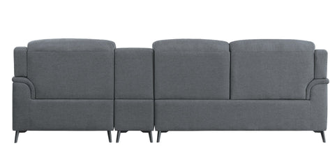 ACME Walcher Gray Linen Walcher Sectional Sofa Model 51900