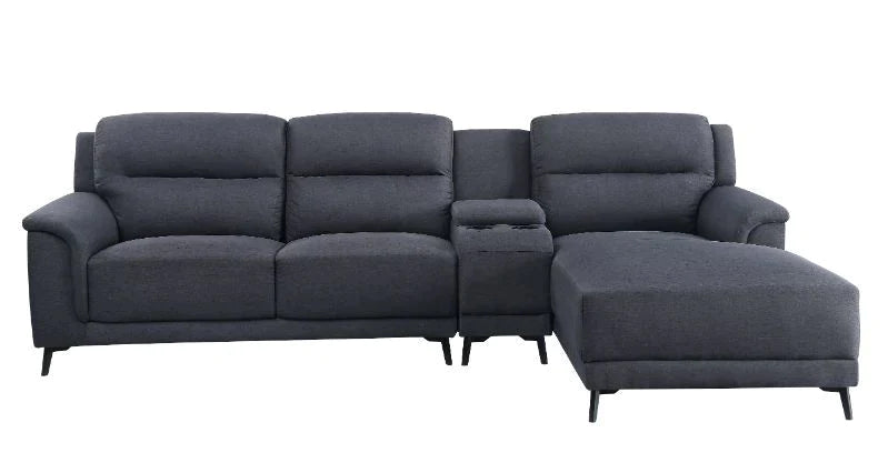Walcher Gray Linen Sectional Sofa Model 51900 By ACME Furniture