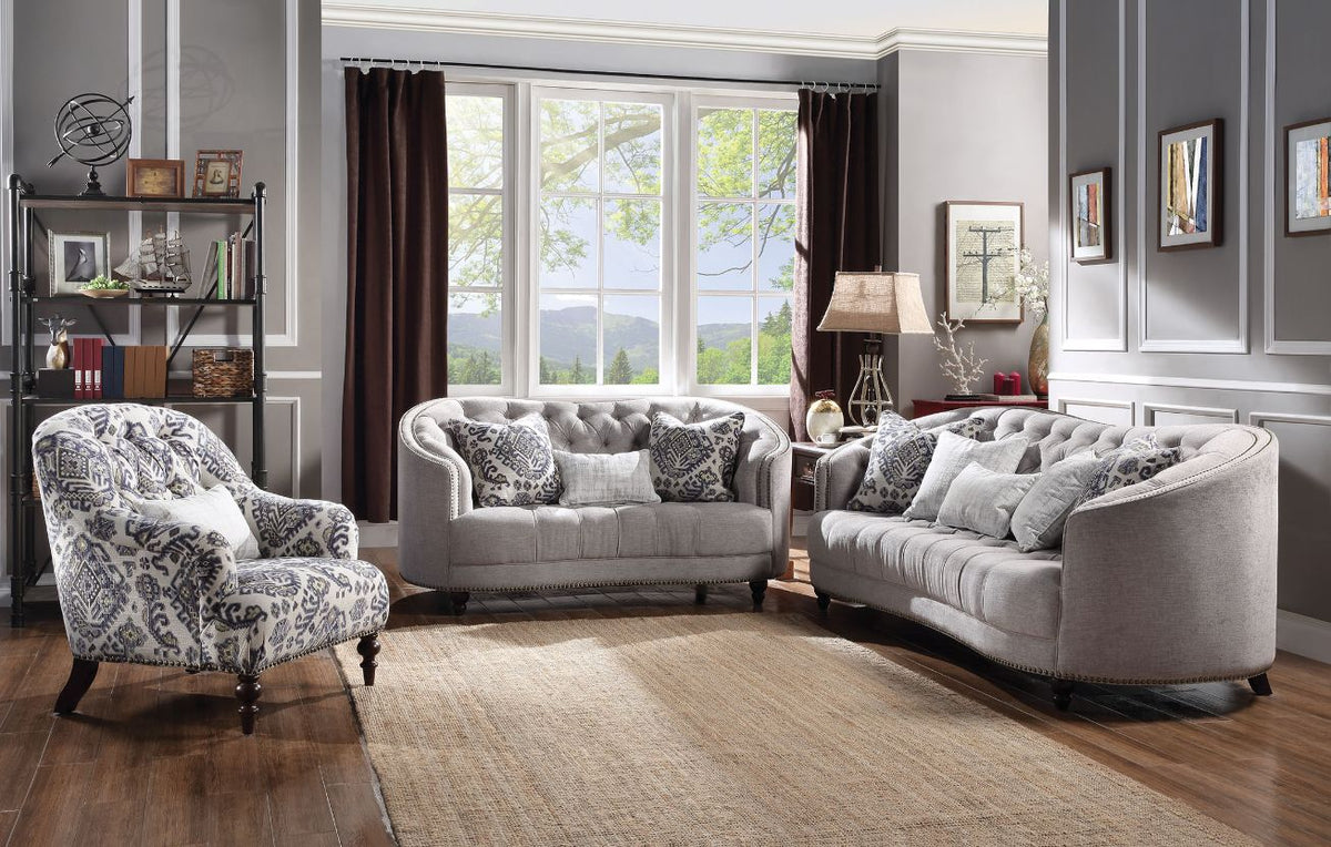 Saira Light Gray Fabric Sofa Model 52060 By ACME Furniture