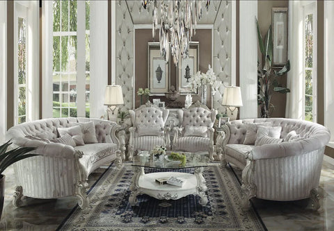 Versailles Ivory Velvet & Bone White Sofa Model 52085 By ACME Furniture
