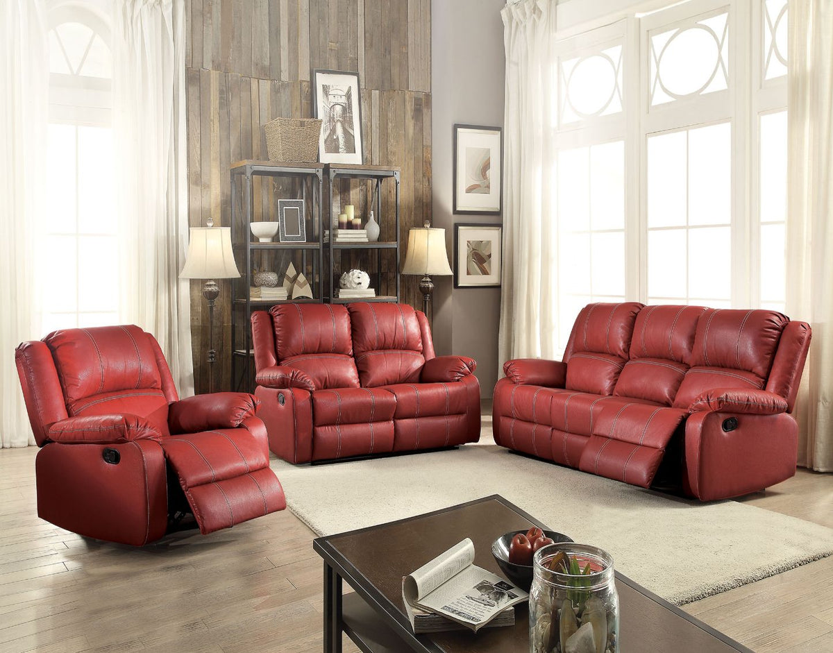 ACME Zuriel Red PU Zuriel Sofa Model 52150