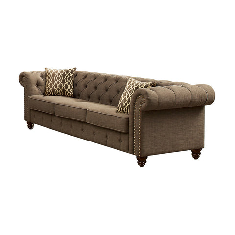 ACME Aurelia Brown Linen Aurelia Sofa Model 52425