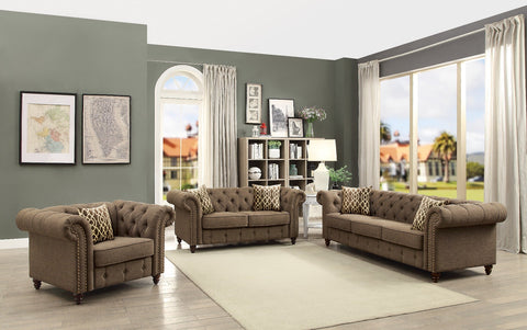 ACME Aurelia Brown Linen Aurelia Sofa Model 52425