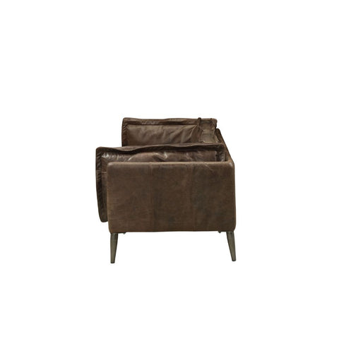 ACME Porchester Distress Chocolate Top Grain Leather Porchester Sofa Model 52480