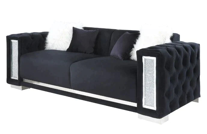 Trislar Black Velvet Sofa Model 52525 By ACME Furniture
