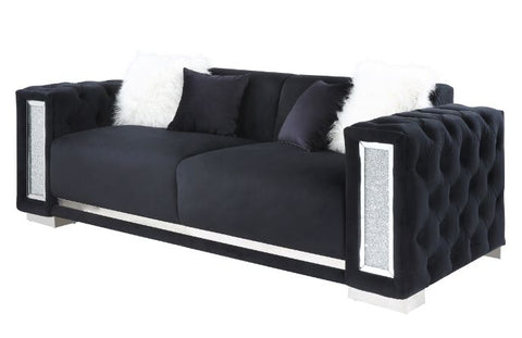 ACME Trislar Black Velvet Trislar Sofa Model 52525