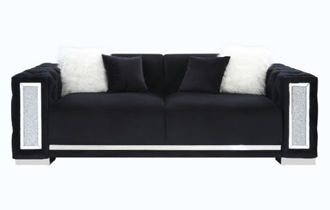 ACME Trislar Black Velvet Trislar Sofa Model 52525