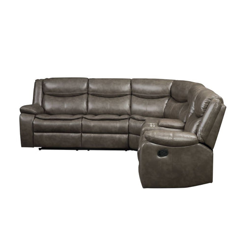 ACME Tavin Taupe Leather-Aire Match Tavin Sectional Sofa Model 52540