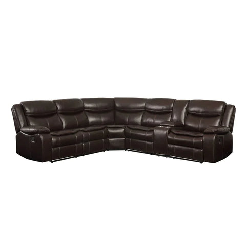 Tavin Espresso Leather-Aire Match Sectional Sofa Model 52545 By ACME Furniture