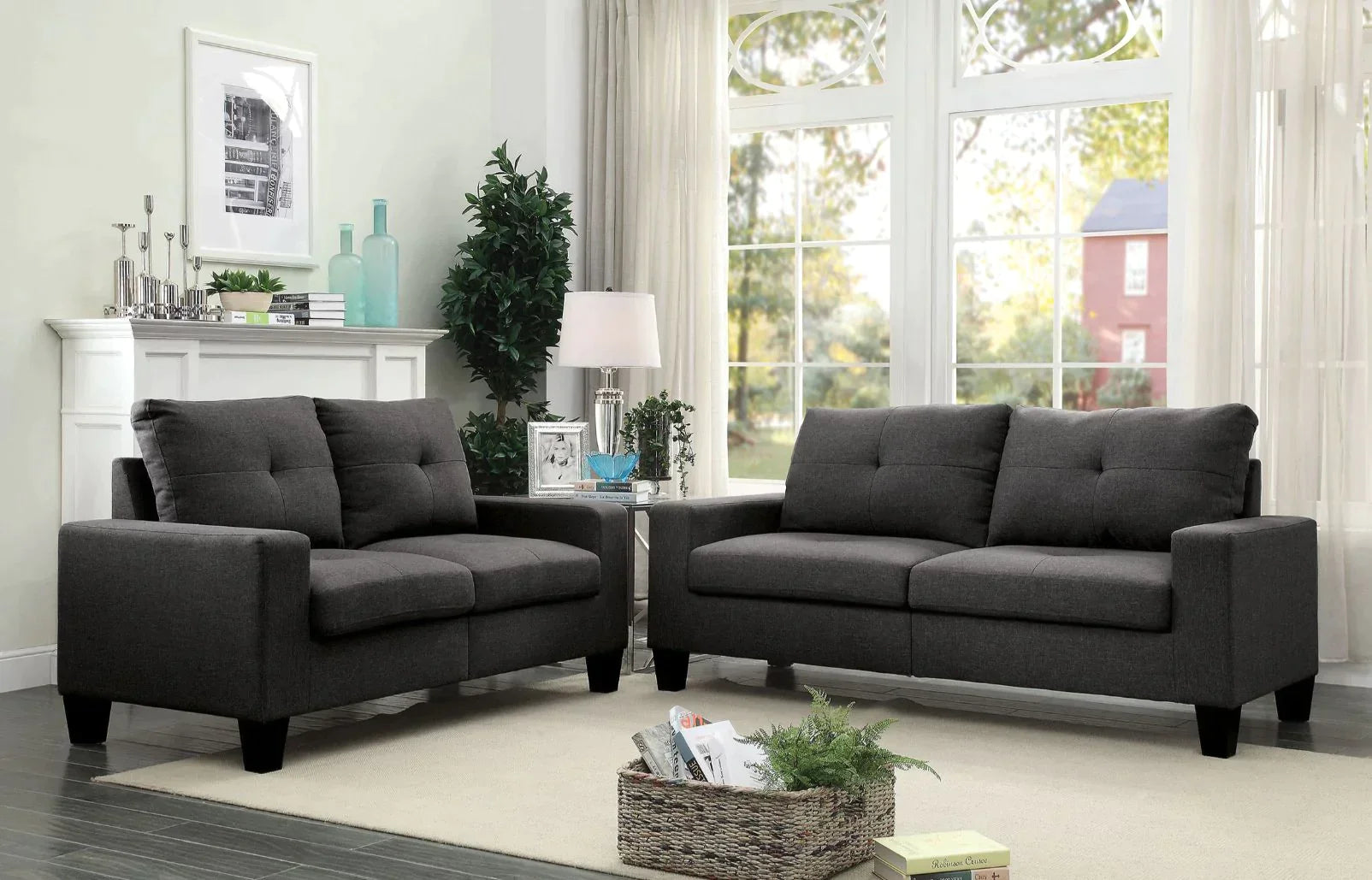 Platinum II Gray Linen Sofa Model 52735 By ACME Furniture