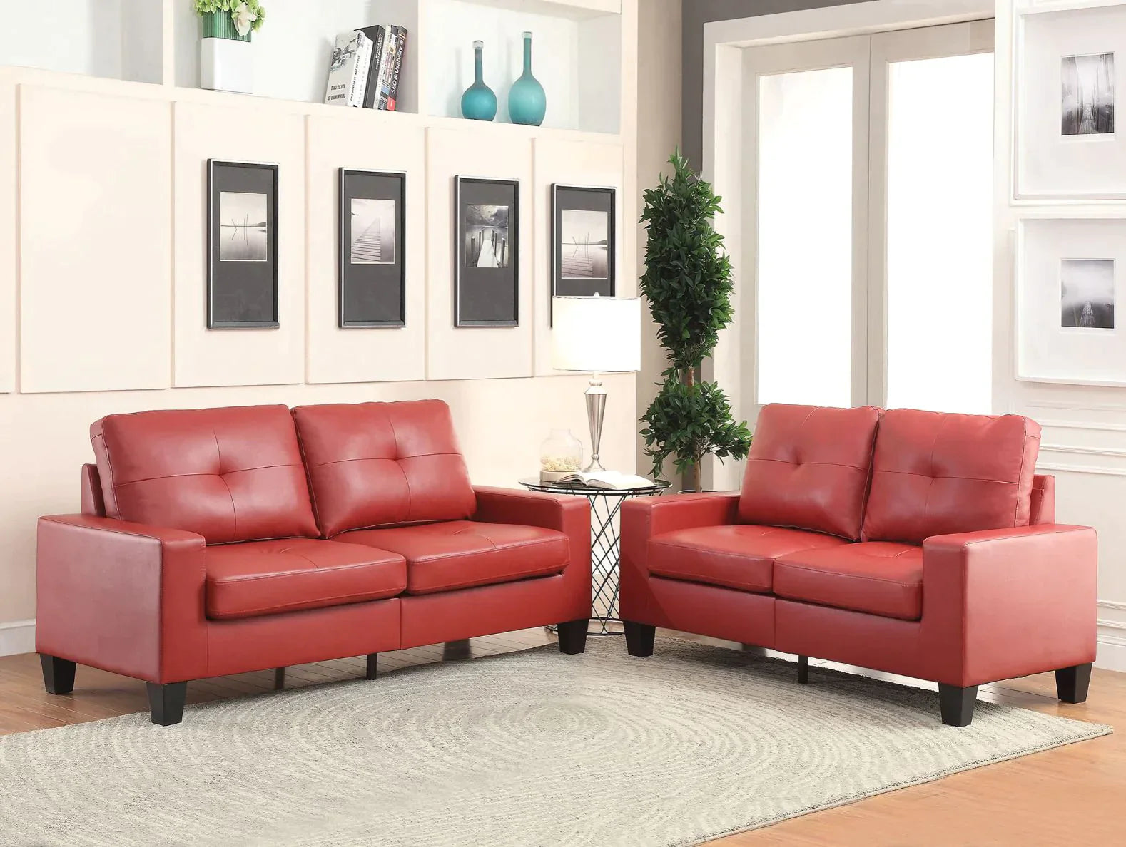 Platinum II Red PU Sofa Model 52745 By ACME Furniture