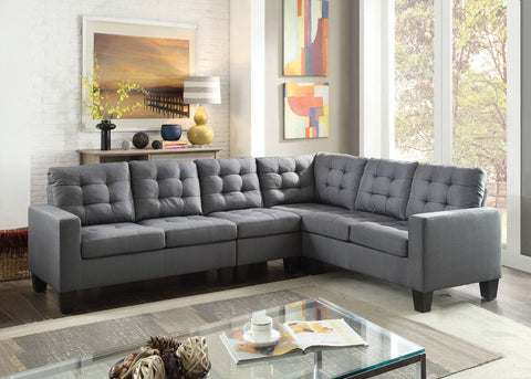 ACME Earsom Gray Linen Earsom Sectional Sofa Model 52760