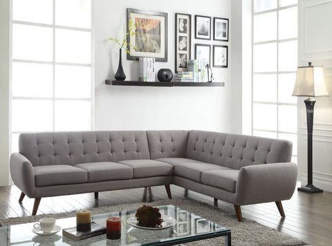 ACME Essick Light Gray Linen Essick Sectional Sofa Model 52765