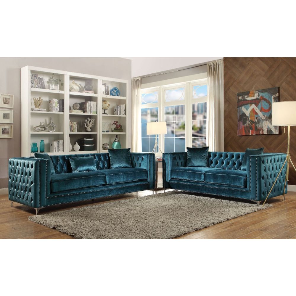 ACME Gillian Dark Teal Velvet Gillian Sofa Model 52790