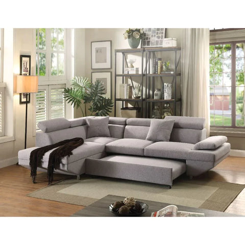 Jemima Gray Fabric Sectional Sofa Model 52990 By ACME Furniture