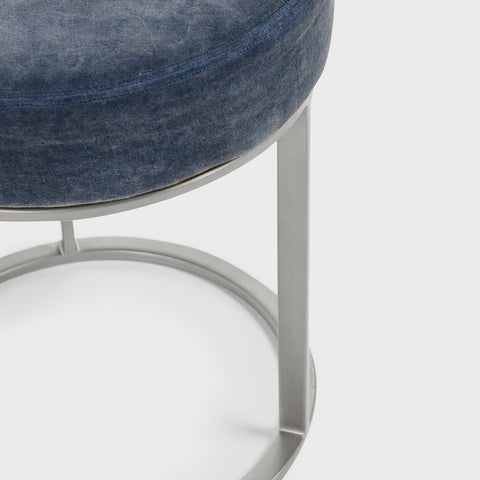Classic Home Quinn Stool Blue And Nickel Model 53001927