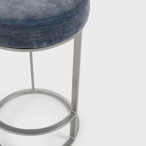 Classic Home Quinn 26" Counter Stool Blue And Nickel Model 53001931