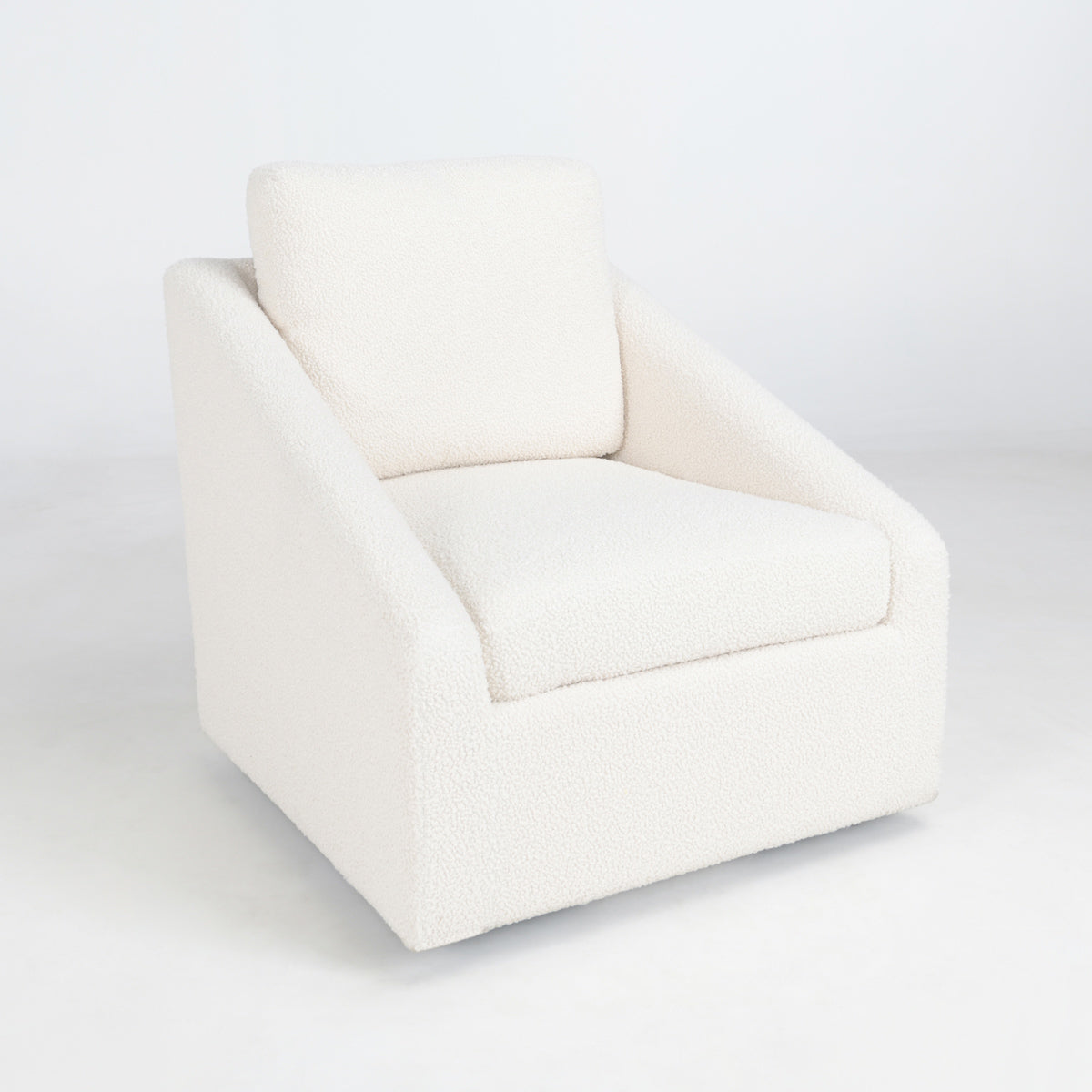 Classic Home Monticello Swivel Accent Chair White Boucle Model 53004254