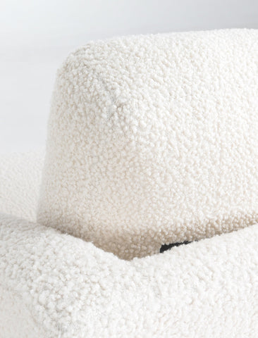 Classic Home Monticello Swivel Accent Chair White Boucle Model 53004254