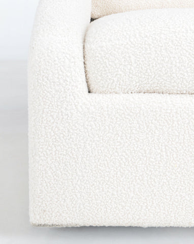 Classic Home Monticello Swivel Accent Chair White Boucle Model 53004254