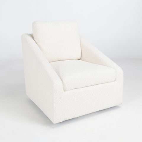 Classic Home Monticello Swivel Accent Chair White Boucle Model 53004254